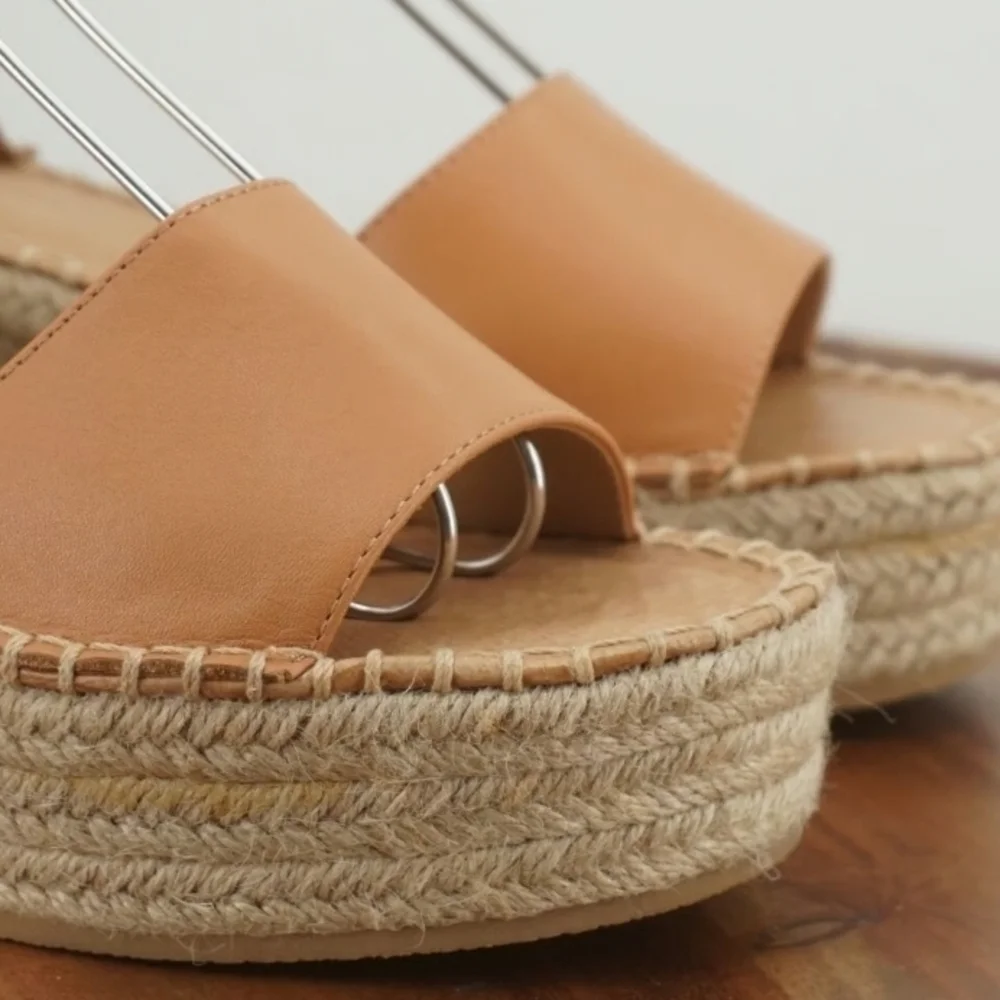 Soludos women's tan espadrille wedge sandals Positano size 9